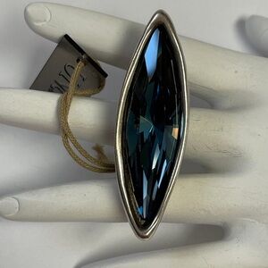 UNO de 50 Blue Swarovski Silver Plated Ring 7